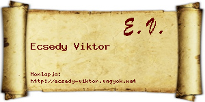 Ecsedy Viktor névjegykártya