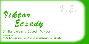 viktor ecsedy business card